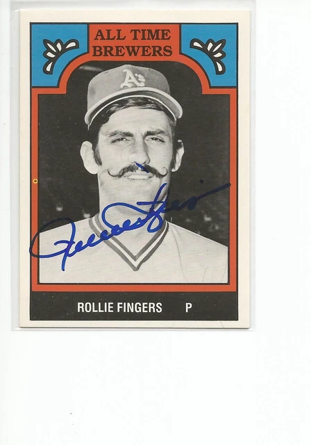 ROLLIE FINGERS AUTOGRAPHED Signed 1986 TCMA card All Time Milwaukee ...