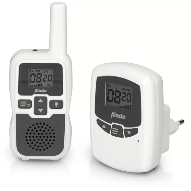 Alecto Baby DBX-80 - Babyphone mit Reichweite von bis zu 3 KM - Weiß/Anthrazit
