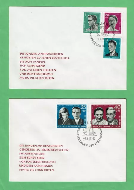 FDC DDR 1961 Ersttagsbriefe(2) Nat. Gedenkstätten KZ-Opfer(II)  Mi-Nr. 849-853