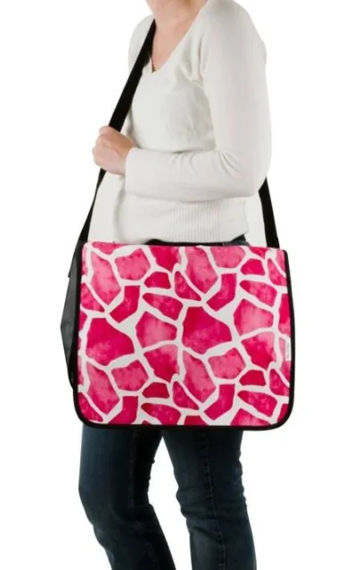 Design Umhängetasche animal print Tasche Giraffe pink messenger bag
