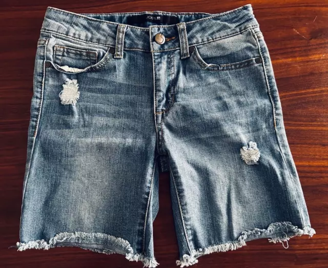 Joes Denim Girls Jean Shorts Juniors Size 12 Med Wash, Frayed Hem Line, Ex Cond!