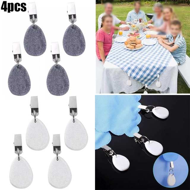 4Pcs Métal Clip Nappe Poids Dîner Table Décoration Pique-Nique Imperméable