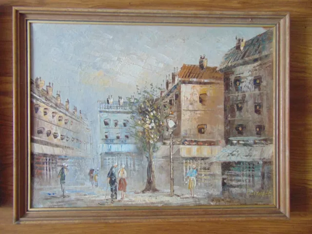 CAROLINE C. BURNETT  Paris Street Scene Oil on Canvas Framed Painting