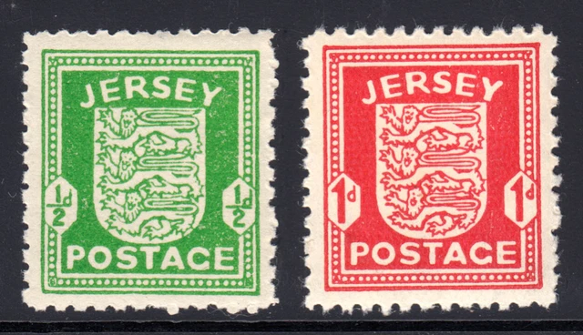 Kanalinseln - Jersey 1-2 Wappen, zwei Werte Satz ** postfrisch