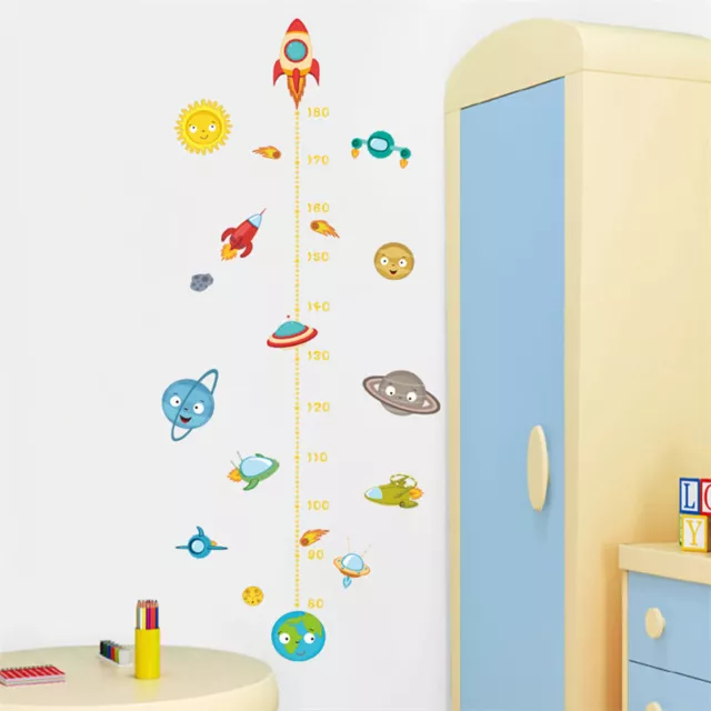 Kinderzimmer Wand Tattoo Messlatte Weltall Planeten Rakete Space Wandtattoo