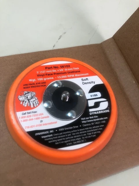 Dynabrade 56102 5" Vinyl Face Soft Density Sanding Pad Disc New