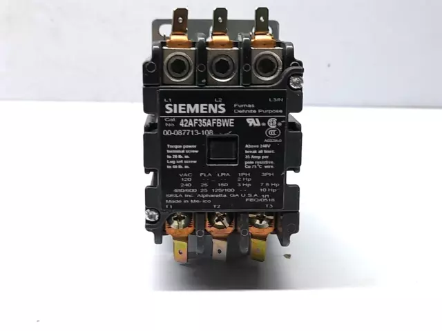 Siemens 42AF35AFBWE0 Furnas Contactor 110V50Hz 120V60Hz Hobart 00-087713-108-1