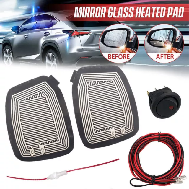 Universal 12V Car Side Mirror Glass Heater Defogger Heating Pad Rain Evaporator#