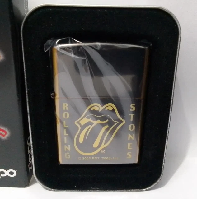 Zippo 2006 A 06 Rolling Stones Mocha Latte Flat Bottom Brass Insert