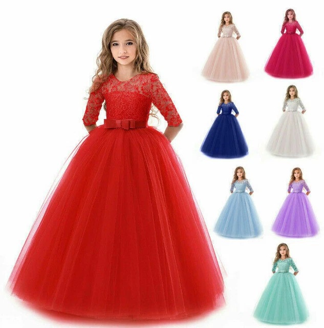 Bambina fioriera fiori bambina abito principessa Leis abito festa matrimonio*/