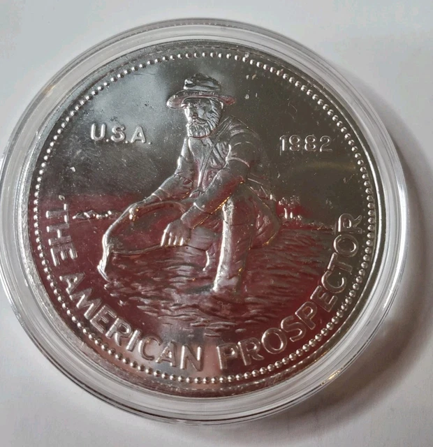 American Prospector Sammelmünze – Silberfarben, 50x28x3 Mm, In Displaybox