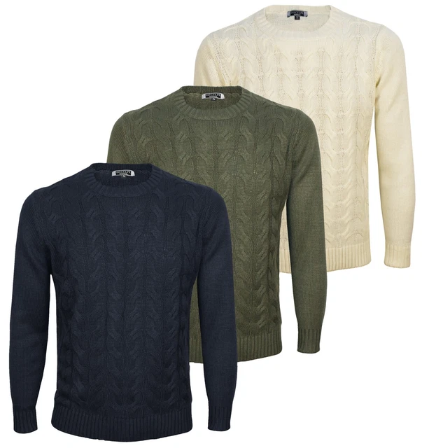 Maglione uomo invernale girocollo lana pullover maglioncino slim fit RDV