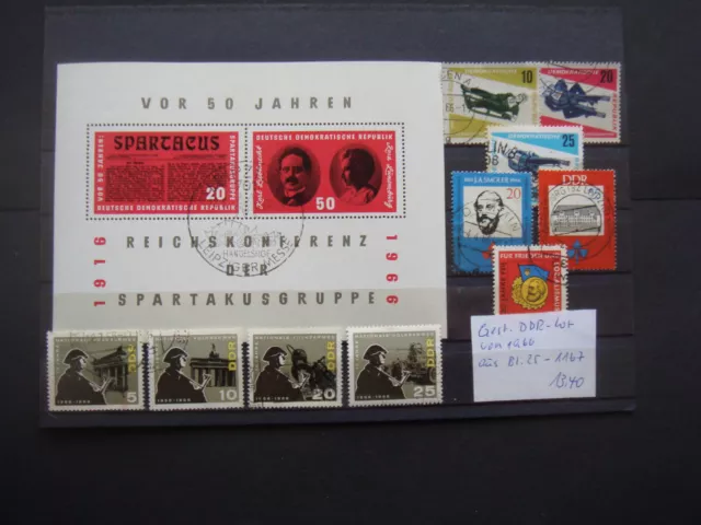 Gest. DDR-Lot von 1966 aus Block 25 - Mi.-Nr.1167