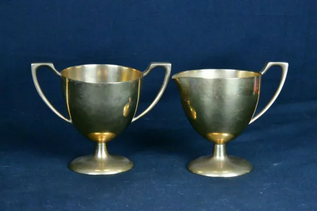 Vintage Dirigold Dirilyte Goldenware Sugar Bowl and Creamer w/Handles (DM7387)