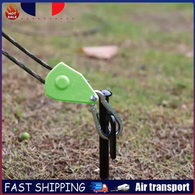 Rope Hanger Adjustable Cord Adjuster Fastener for Camping Canopy (Green) FR