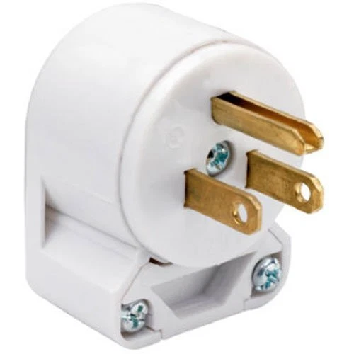 15-Amp Commercial Grade Heavy-Duty Angle Plug, White