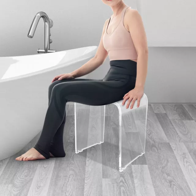 Asiento de silla de baño de banco de ducha de acrílico, para sauna capacidad de peso 300 libras EE. UU.