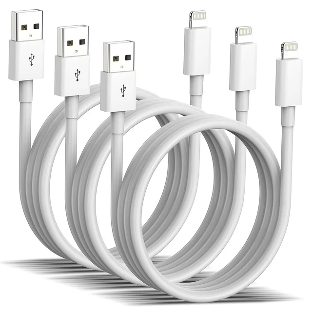 I-phone Charger [Apple Mfi Certified] 3 Pack 6 Ft Lightning Cable Fast Charging