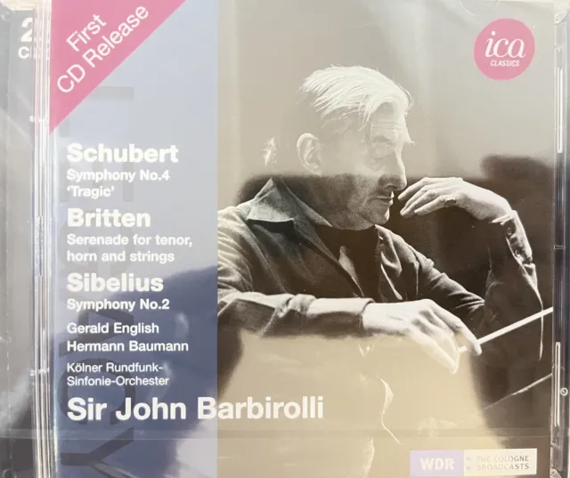 SCHUBERT / BRITTEN etc. - Symphony No. 4 etc. - Barbirolli 2 x CD BRAND NEW! ICA