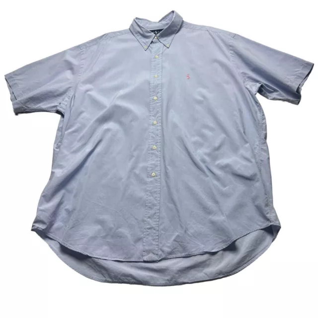 Polo Ralph Lauren Shirt Smart Short Sleeve Blue White Multi Check Size XL VGC