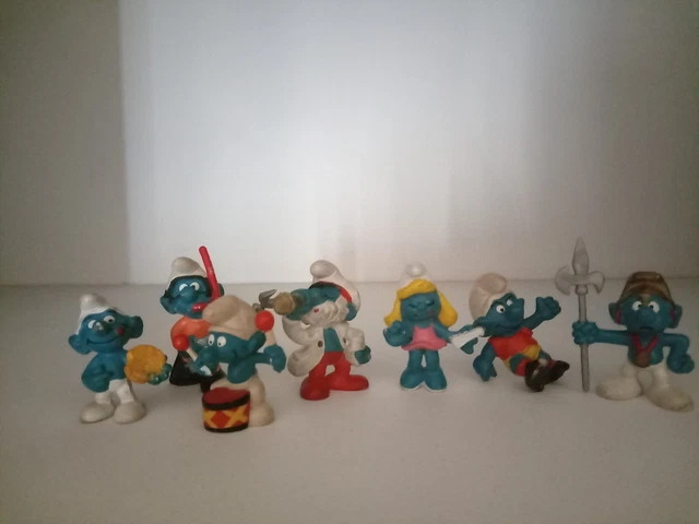 Lot De 7 Schtroumpfs Schleich En Boîte - Comme Neuf - Figurines BD