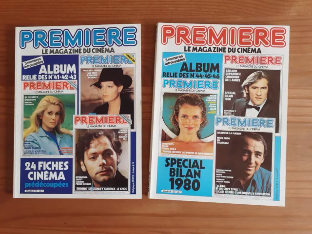 2 RELIURES MAGAZINE "PREMIÈRE" (n° 41 - 42 - 43 - 44 - 45 - 46)  AVEC FICHES