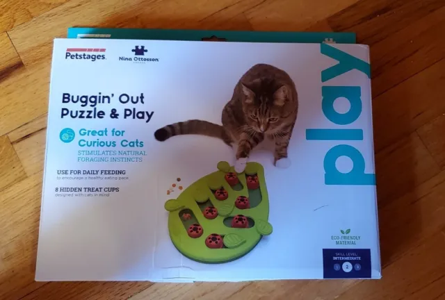 Buggin Out Puzzle And Play Petstages Nina Ottosson Interactive Cat Treat Toy New