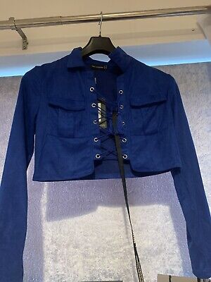 Royal Blue Tie Up Blazer/jacket Size 10