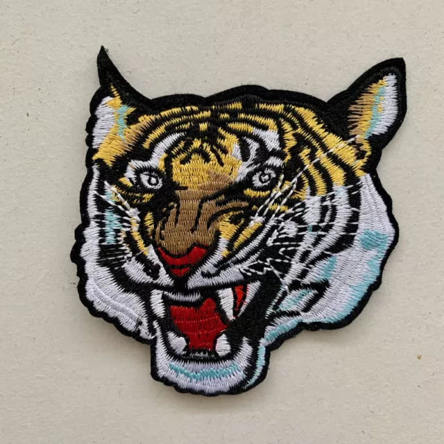 1pc Tiger Jungle Embroidered Patch Cloth Iron On Applique craft sewing #2332