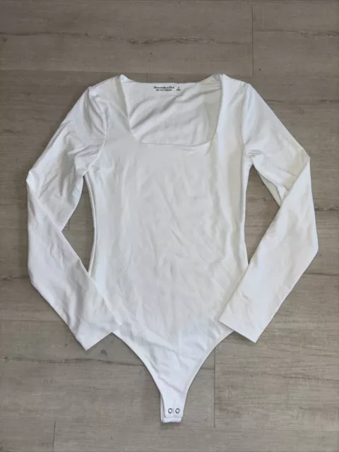 Abercrombie and Fitch Bodysuit Medium Soft A&F Collection Size Small White