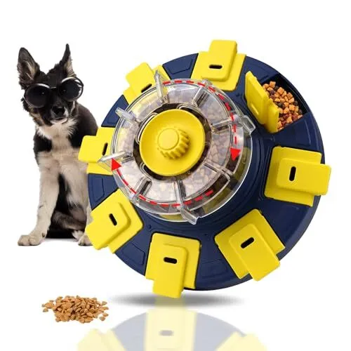 KADTC Dog Puzzle Toys for Medium/Small Dogs Slow Blow Puzzles Feeder Food  Dispenser Treat Feeding Level 2 in 1 Puppy Interactive Games Boredom