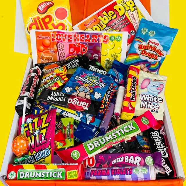 1KG Retro Sweets Gift Box Hamper Pick N Mix Candy Birthday Hug Personalised