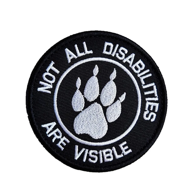 thumbnail image 2 of "Not All Disabilities Are Visible" Service Dog Vest Patch – 2x4 Inches, Custom Made 2 of 5