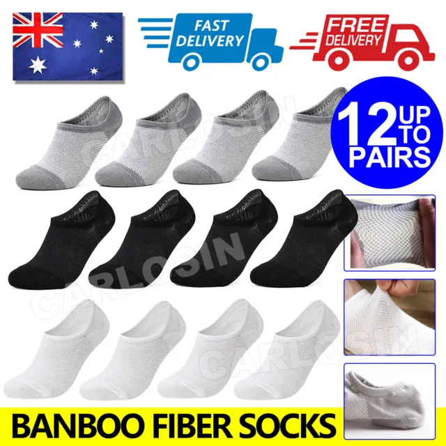 Men Women Bamboo Non-slip Heel Grip Low Cut No Show Socks Invisible Sockets