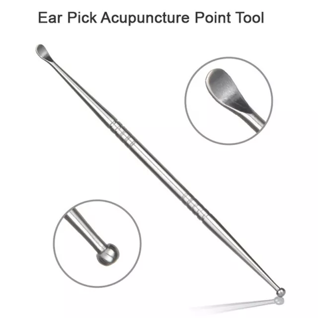 Double Head Steel Acupuncture Point Probe Auricular Point Pen Ear Wax Pick F1