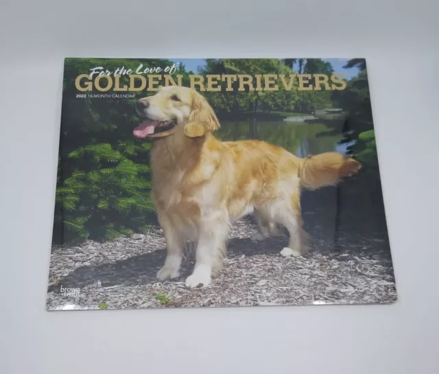 For the Love of Golden Retrievers 2022 Wall Calendar 14"x12" New