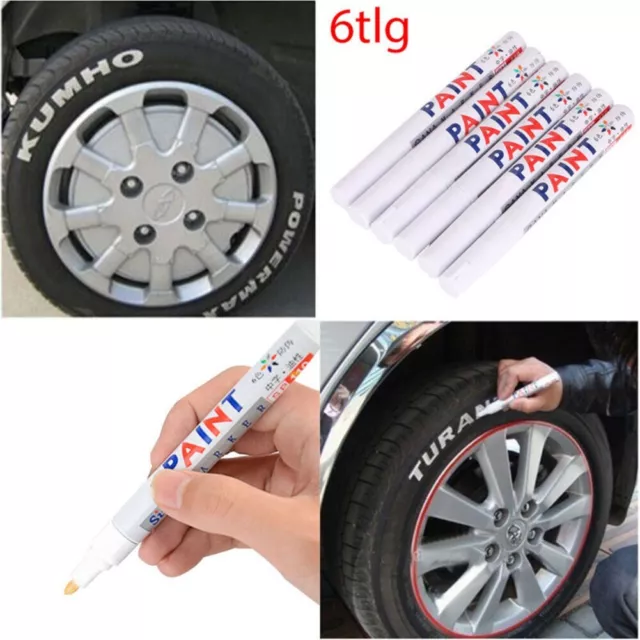 Marqueur de stylo à peinture blanche permanent pour lettrage de pneus de voitur