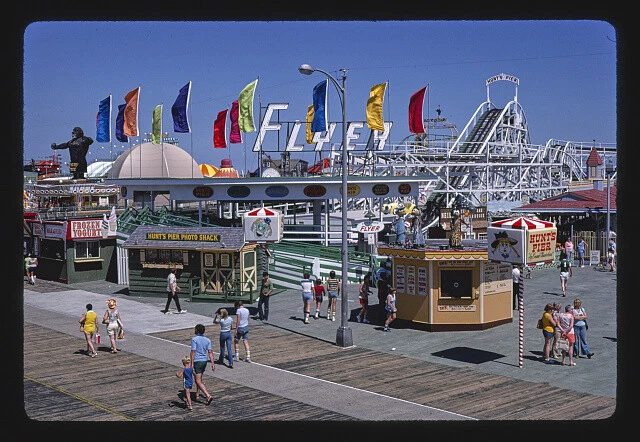 MOREY'S AND HUNT'S Piers Wildwood New Jersey 1980s Historic Old Photo