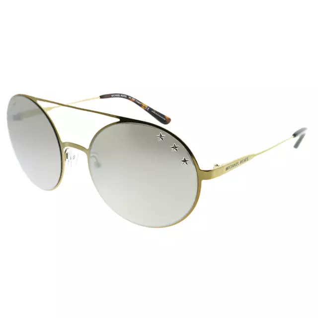 MICHAEL KORS Womens NWT MK 1027 Cabo Gold Frame Silver Lens Round Sunglasses