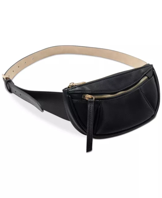 INC International Concepts Pebbled Belt Bag, Black, XL