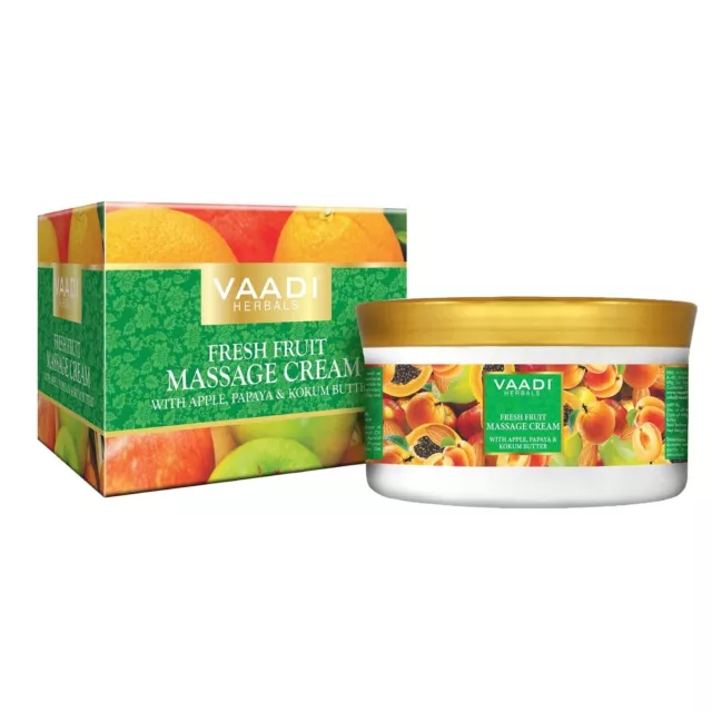 Vaadi Herbals Fresh Fruit Massage Cream With Apple,Orange,Papaya&Kokum Butte F/S