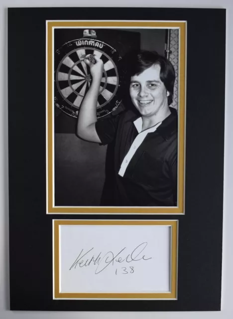 Keith Deller Signed Autograph A4 photo display Darts Sport Champion COA AFTAL