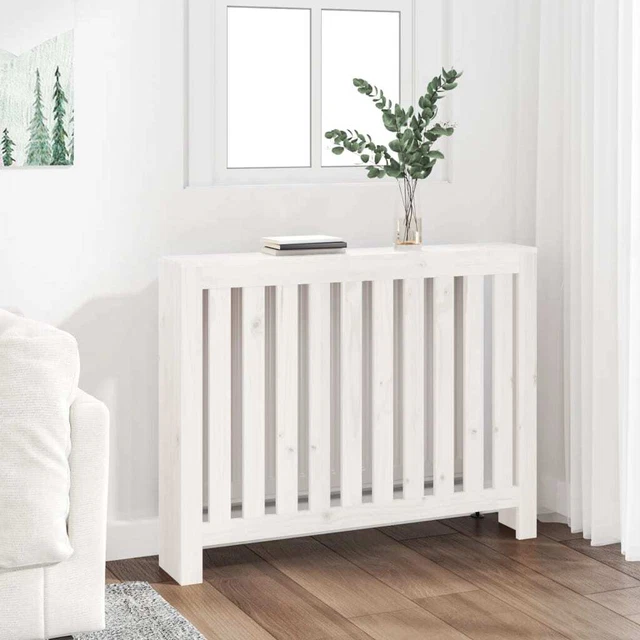 Vidaxl Copertura Termosifone Bianca 108,5x19x84 cm Legno Massello Pino