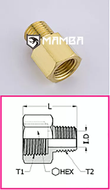 Brass Turbo Adapter Fitting Adapter 1/2 BSP Female to 3/8 BSP Male (50 pcs)