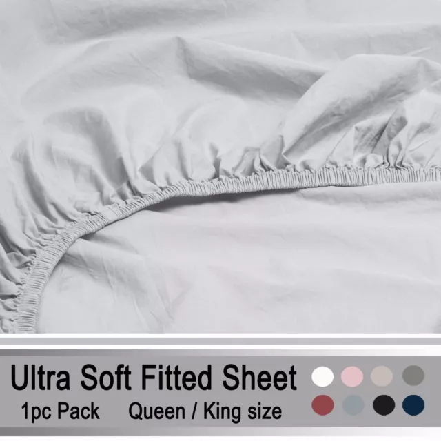 1pc 1000TC Fitted Sheet ONLY Ultra Soft NO PILLOWCASE - ALL SIZES $19