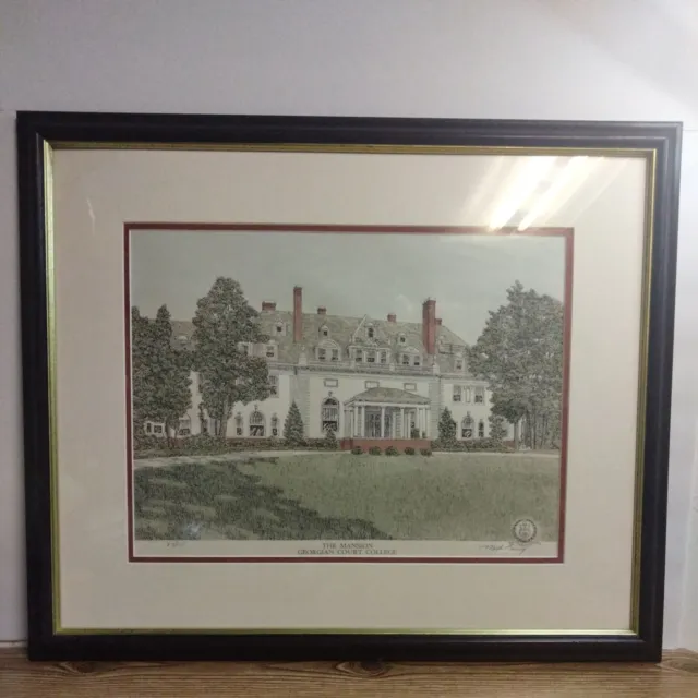 Signed Numbered & Framed Martin Barry The Mansion Georgian Court College 27/175