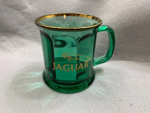 Vintage Jaguar Green Glass Mug Cup