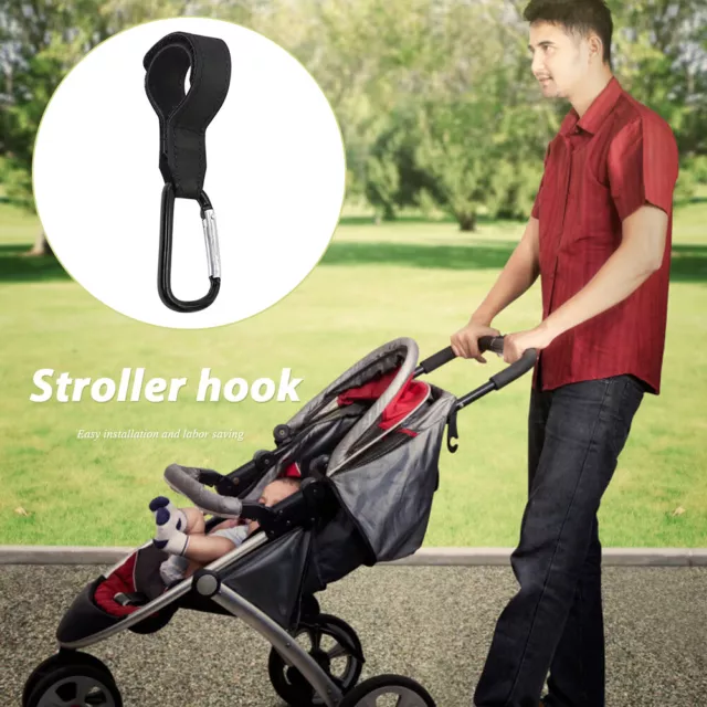 PU Leather Baby Stroller Hook Kids Pushchair Pram Non-slip Hanger Bag Clip 3