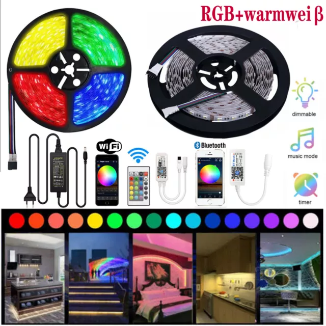 5-20m LED RGB RGBW Stripe Strip Streifen Band 5050 WIFI APP Controller Netzteil