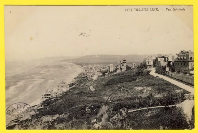 cpa 14 - VILLERS sur MER (Calvados) Vue Générale Bords de Mer Côte Plage Villas